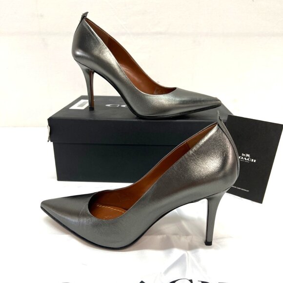 COACH Waverly 85mm SMTL Gunmetal Pumps in box - Picture 1 of 14